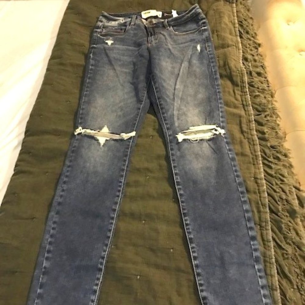 Garage High-Waist Ripped Skinny Jeans